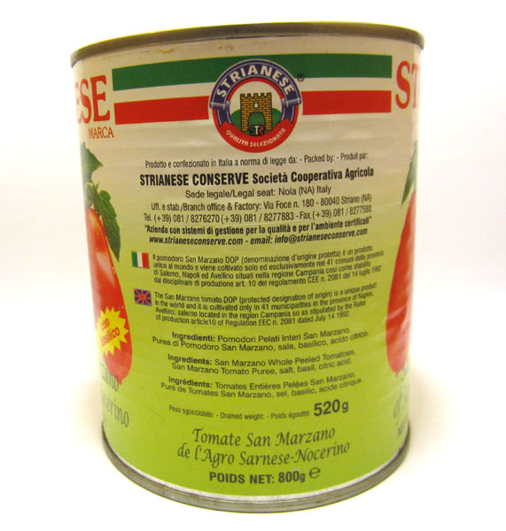 D.O.P. Strianese San Marzano Tomatoes 3 Pack(796ml Cans) - Click Image to Close